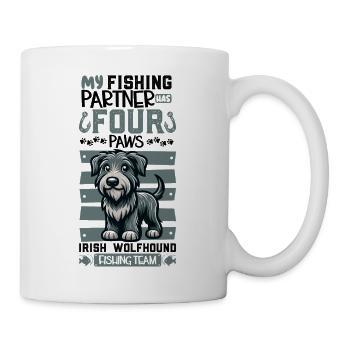 Angeln und Irischer Wolfshund - Tasse - Weiß - Rechts