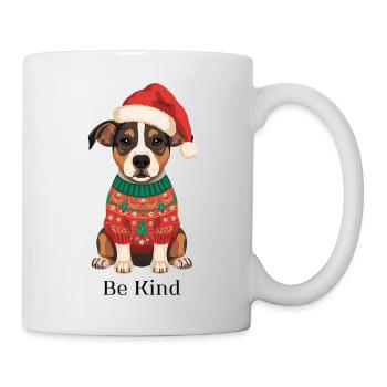 Be Kind – Dog in Christmas Sweater - Tasse - Weiß - Rechts