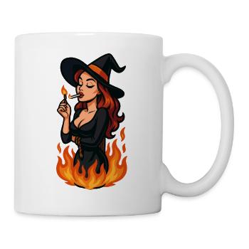 Witch in flames - Mug - white - Right