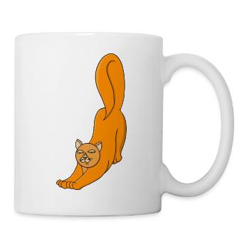 Stretching Orange Cat - Mug - white - Right
