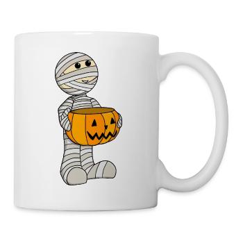 Cute Mummy with Jack-o-Lantern - Mug - white - Right
