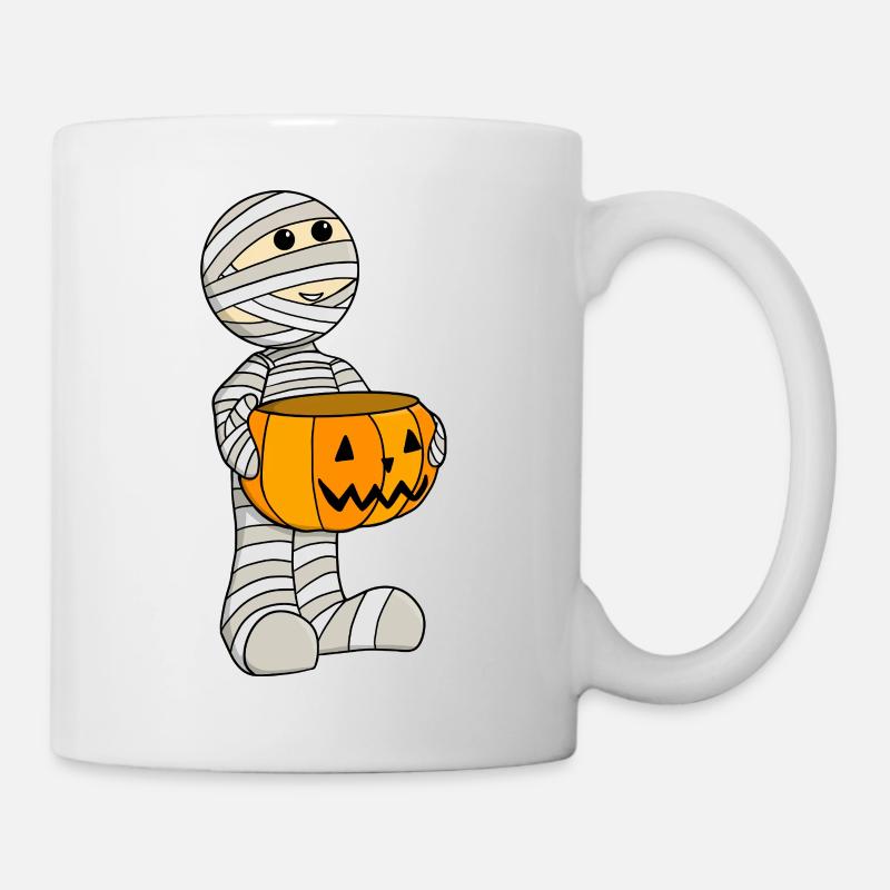 Momie mignonne avec jack-o-lantern - Mug blanc - blanc