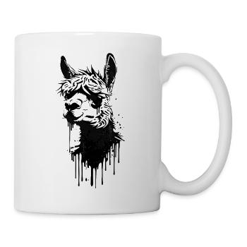 Graffiti Lama - Urban Street Art Tier - Tasse - Weiß - Rechts