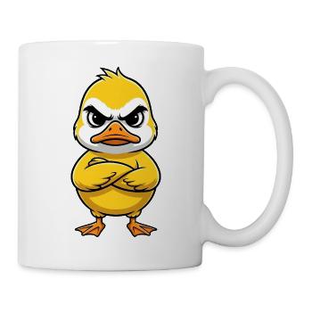 Grumpy Duck Cartoon Annoyed Grumpy Sour - Mug - white - Right