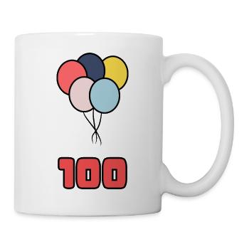 100. 100 JAHRE. 100-JÄHRIGES JUBILÄUM. GEBURTSTAG 100 - Tasse - Weiß - Rechts