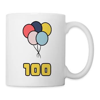 100. 100 JAHRE. 100-JÄHRIGES JUBILÄUM. GEBURTSTAG 100 - Tasse - Weiß - Rechts