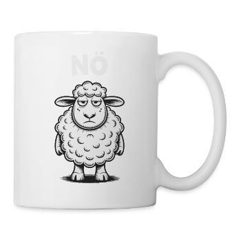 NÖ – grummeliges Schaf Humor Design - Tasse - Weiß - Rechts