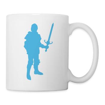 Blauer Ritter Silhouette - Tasse - Weiß - Rechts