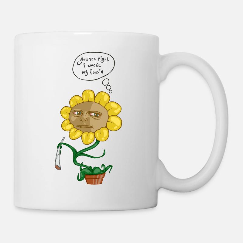 Sunflower Face Joke - Mug - white