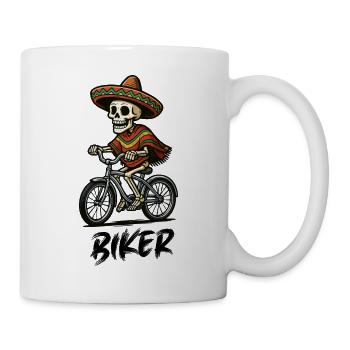 Skeleton Cyclist Sombrero - Mug - white - Right