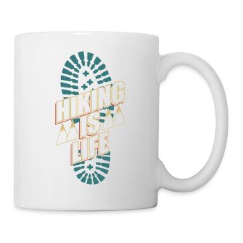 Hiking is Life – Classic Hiking Design - Mug - white - Right