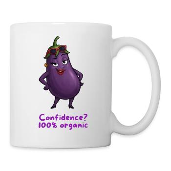 Aubergine - Self-confidence 100% organic motif - Mug - white - Right