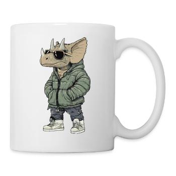 Dinosaurier triceratops Cool Winter - Tasse - Weiß - Rechts
