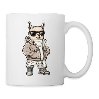 Alpaka Llama Cool Winter - Tasse - Weiß - Rechts