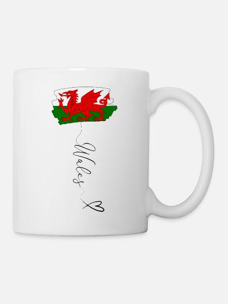 Wales Flagge Y Ddraig Goch Walisischer Drache - Tasse - Weiß