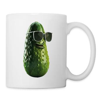 Cornichon de concombre avec lunettes de soleil - Mug blanc - blanc - Droite