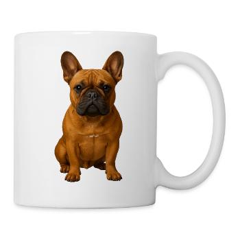 Frenchie Portrait Kraftvolle Pose - Tasse - Weiß - Rechts
