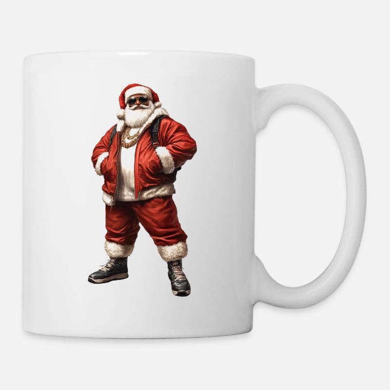 Père Noël, le Père Noël dans le style hip hop, rap - Mug blanc - blanc