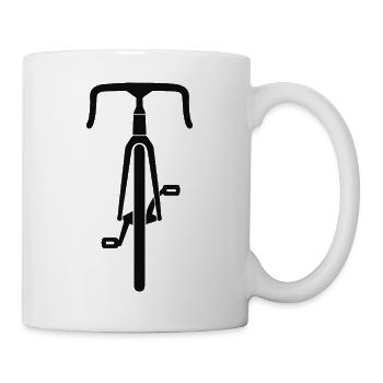 Road Bike Silhouette Front View Black - Mug - white - Right