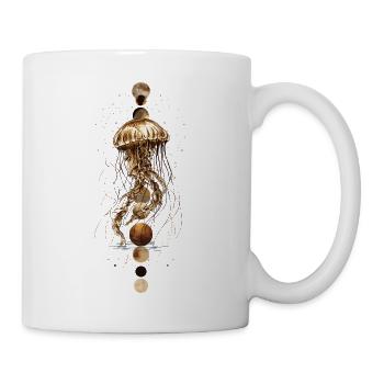 Boho Jellyfish with Moon Phases – Mystical Design - Mug - white - Right