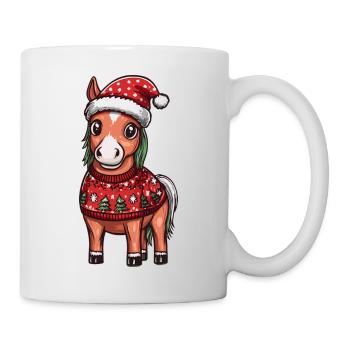 Pferd Weihnachten Xmas - Tasse - Weiß - Rechts