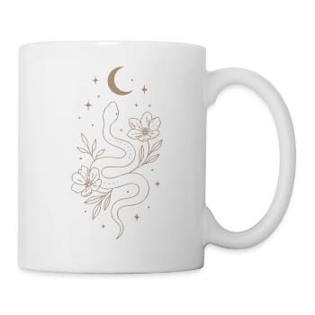 Mystic Snake Blumenlinien-Kunst - Tasse - Weiß - Rechts