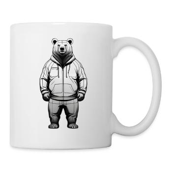 Graphique de sweat à capuche Ours - Mug blanc - blanc - Droite