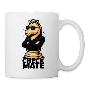 Cavalier d’échecs cool en veste en cuir - Mug blanc - blanc - Droite