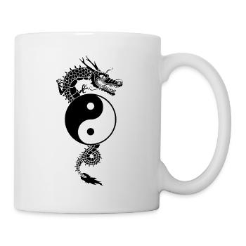 Yin-und-Yang-Drache - Tasse - Weiß - Rechts