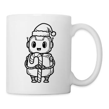 Cute Christmas boy with gift - Mug - white - Right