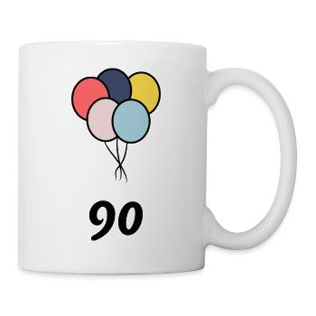 90. 90 ANS. 90e ANNIVERSAIRE. ANNIVERSAIRE 90 ANS. - Mug blanc - blanc - Droite