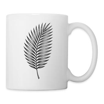 Black palm leaf pattern - Mug - white - Right