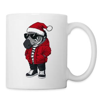 Zebra Weihnachten Winter - Tasse - Weiß - Rechts