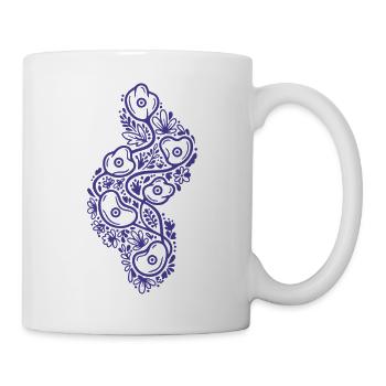 Lustiges blumiges Kletterabenteuer-Design - Tasse - Weiß - Rechts