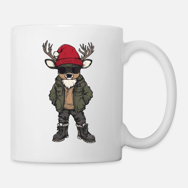 Hirsch Weihnachten Winter - Tasse - Weiß
