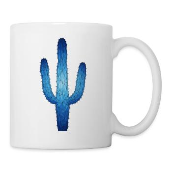 Cactus géométrique bleu - Mug blanc - blanc - Droite