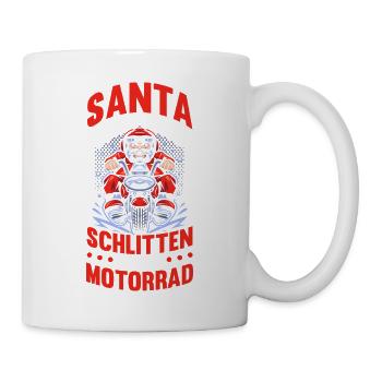 Weihnachtsmann Biker Motorrad Weihnachten - Tasse - Weiß - Rechts