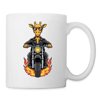 Cool Biker Giraffe Motorcycle Flames - Mug - white - Right