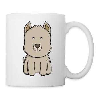 Cute Beige Puppy - Adorable Kawaii Cartoon Dog - Mug - white - Right