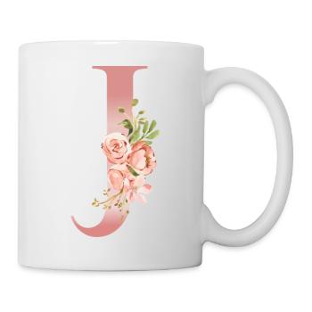 Monogram J floral watercolor - Mug - white - Right