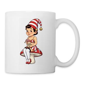 Fille lutin avec poupée bébé - Mug blanc - blanc - Droite