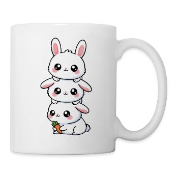 Bezaubernde, niedliche Kaninchen-Kawaii-Ästhetik für kleine Haustiere - Tasse - Weiß - Rechts