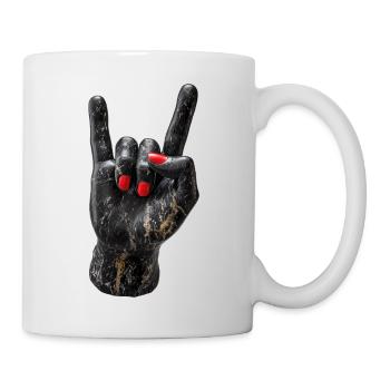 Estampe sur marbre à la main de pierre - Mug blanc - blanc - Droite