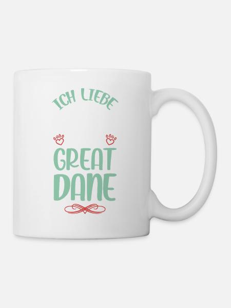 Ich liebe meinen Great Dane - Tasse - Weiß