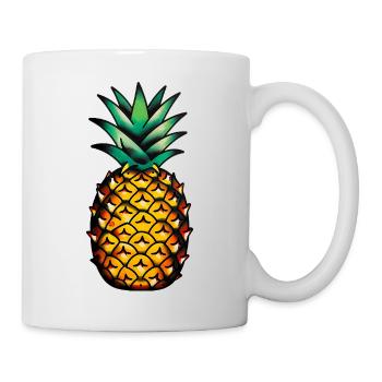 Tatouage classique : ananas - Mug blanc - blanc - Droite