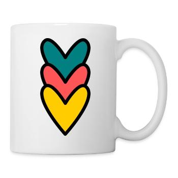 HERZ. HERZ. VALENTINSTAG. LIEBE. LIEBE. PAAR. - Tasse - Weiß - Rechts