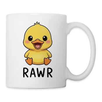 Süße Ente Cartoon Lachen Freude Rawr Spaß - Tasse - Weiß - Rechts