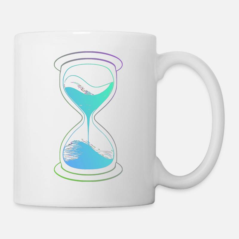Temps néon en sablier - Mug blanc - blanc