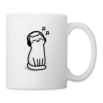 Cat Headphones Cuddle Beat - Mug - white - Right