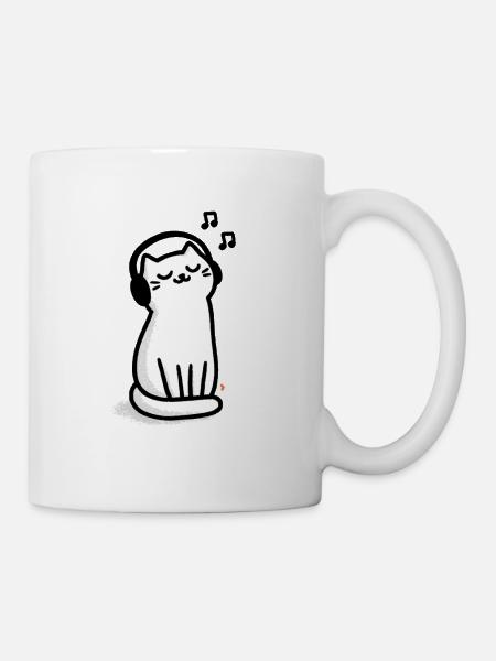 Katzenkopfhörer Kuschelbeat - Tasse - Weiß